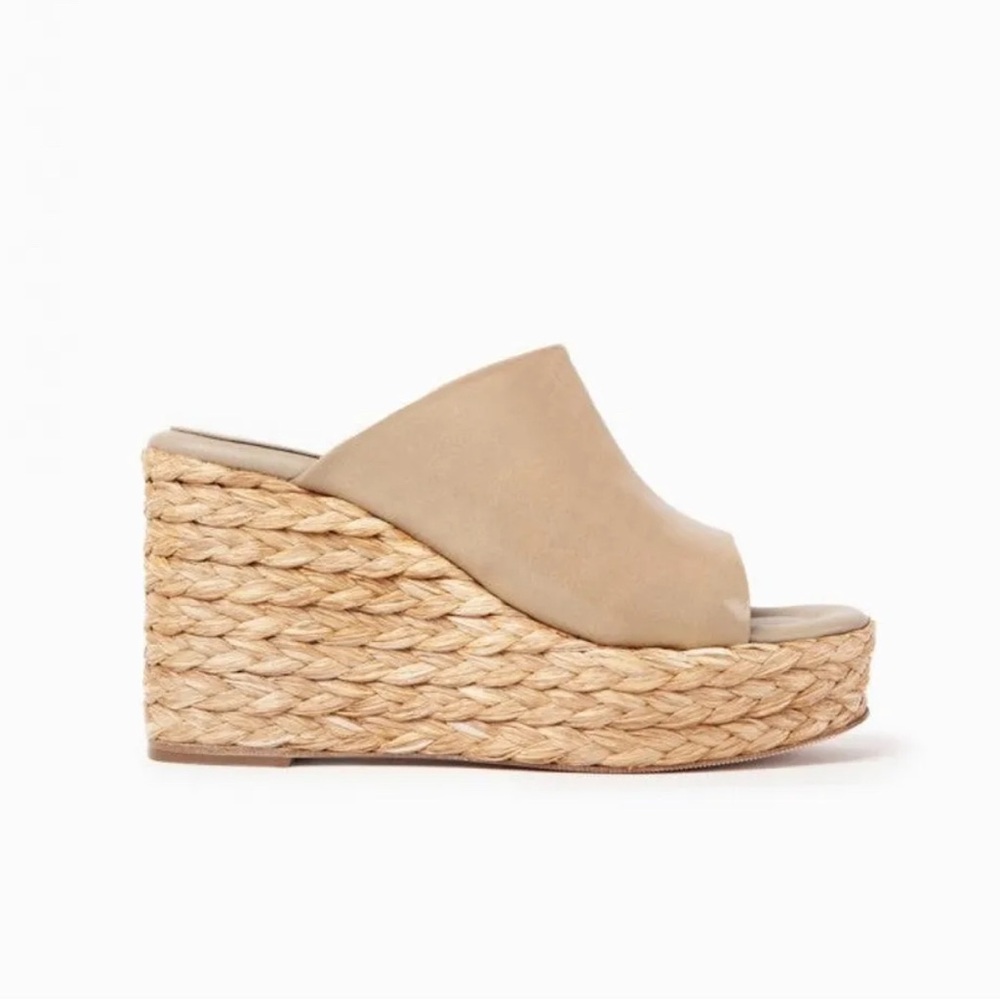 PALOMA BARCELÓ ESPADRILLES Lipo Malory Wedge Santiago In Taupe Size 38 New